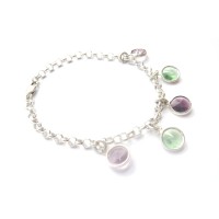 JC - STERLING ZILVEREN SCHAKELARMBAND MET SWAROVSKI BEDELS